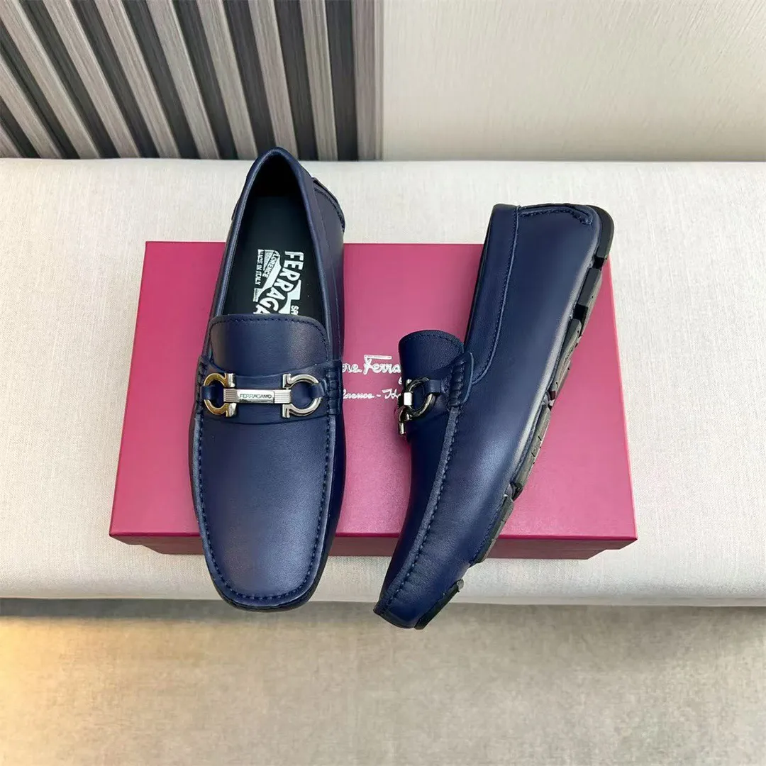 Men's shoes 💰560 Ferragamo new high-end quality 🔥 black cowhide ➕ cowhide lining size 38-45